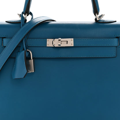 Hermes Tadelakt Kelly Sellier 25 Bleu Izmir 8 of 14