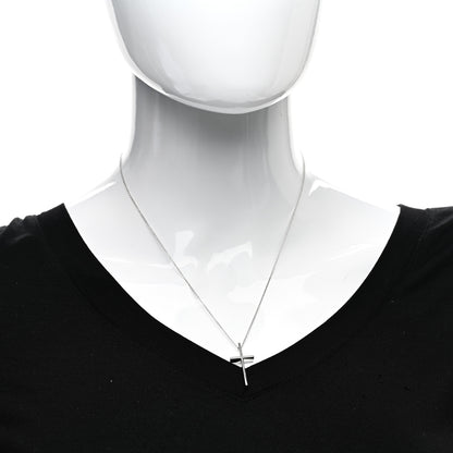 Tiffany 18K White Gold Metro Cross Pendant Necklace 2 of 4