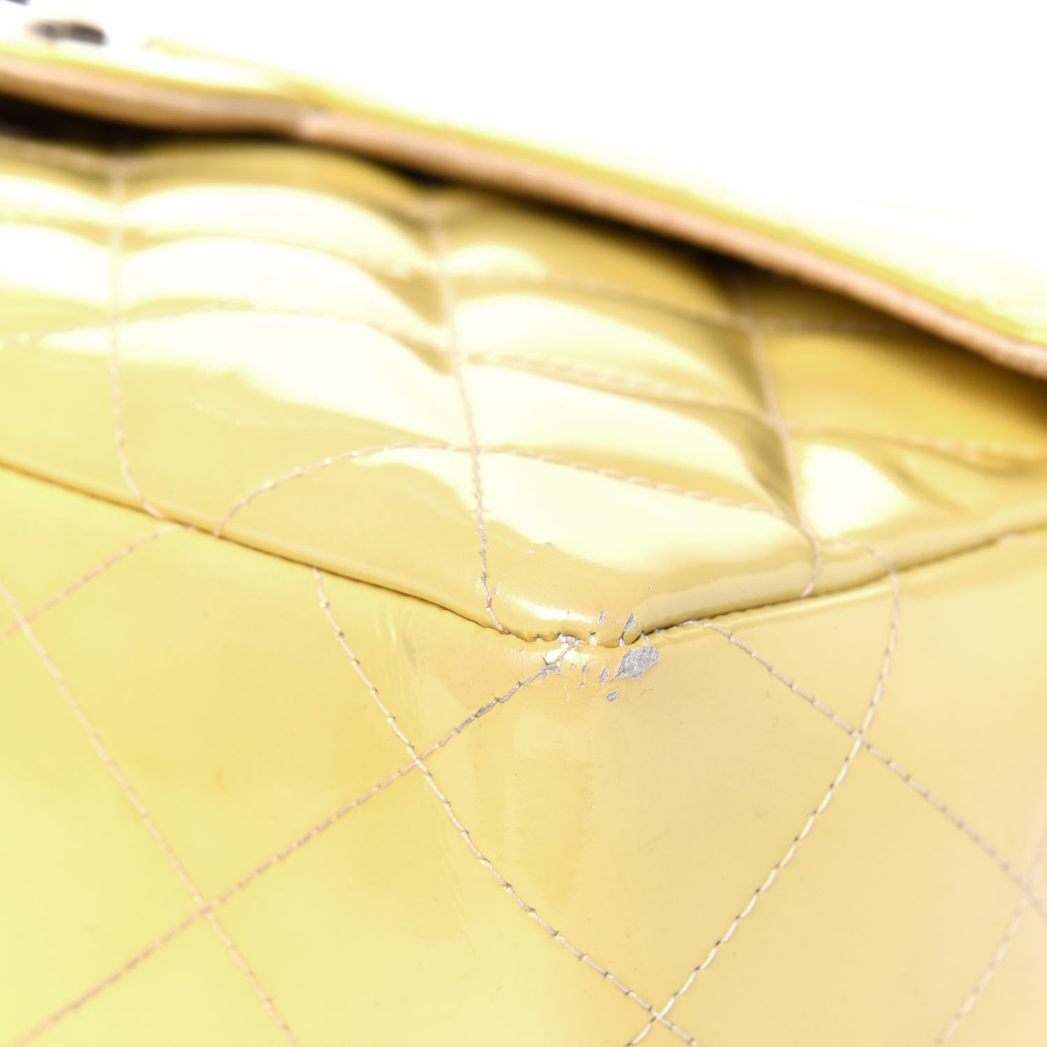 Chanel Patent Quilted Medium Single Flap Yellow 19 of 28
