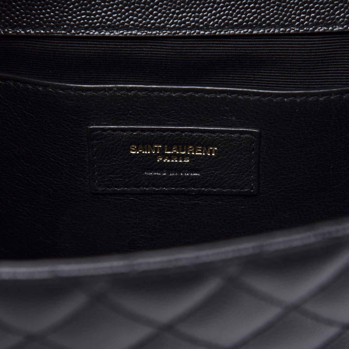 Grain De Poudre Textured Mixed Matelasse Triquilt Medium Monogram Satchel Black