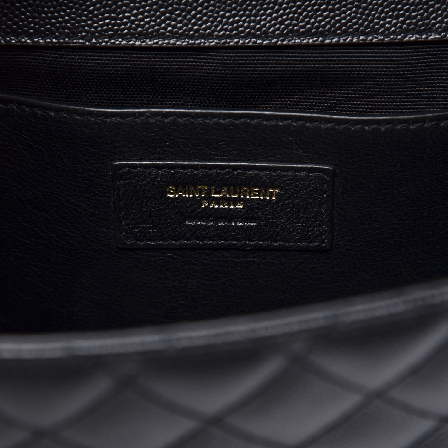 Saint Laurent Grain De Poudre Textured Mixed Matelasse Triquilt Medium Monogram Satchel Black 8 of 10