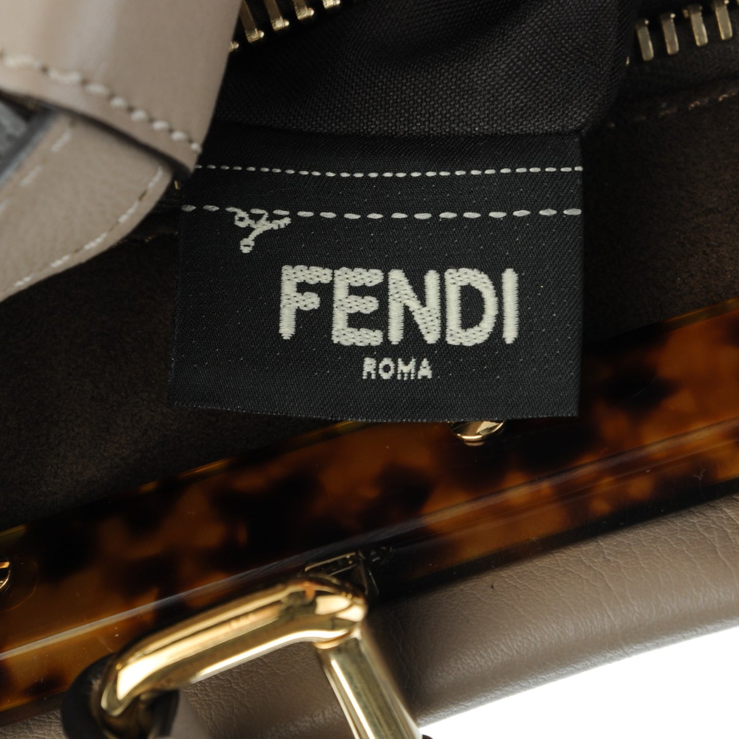 Vitello Seta Plexiglass Tortoise Medium Peekaboo Iconic Satchel Tortora