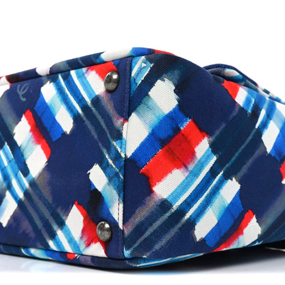 Chanel Canvas Airline Printed XXL Travel Flap Bag Blue Red White 10 of 10