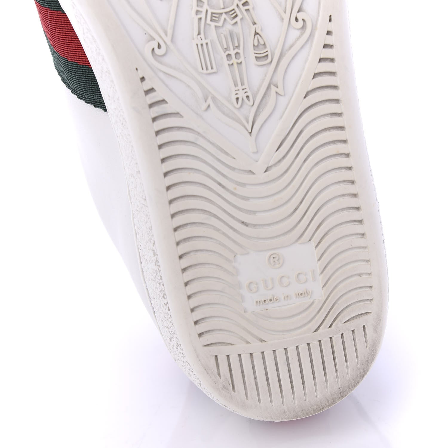 Gucci Calfskin Web Floral Embroidered Womens Ace Sneakers 36 White 7 of 10