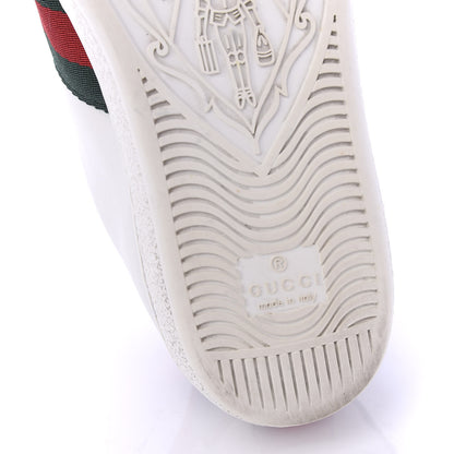 Gucci Calfskin Web Floral Embroidered Womens Ace Sneakers 36 White 7 of 10