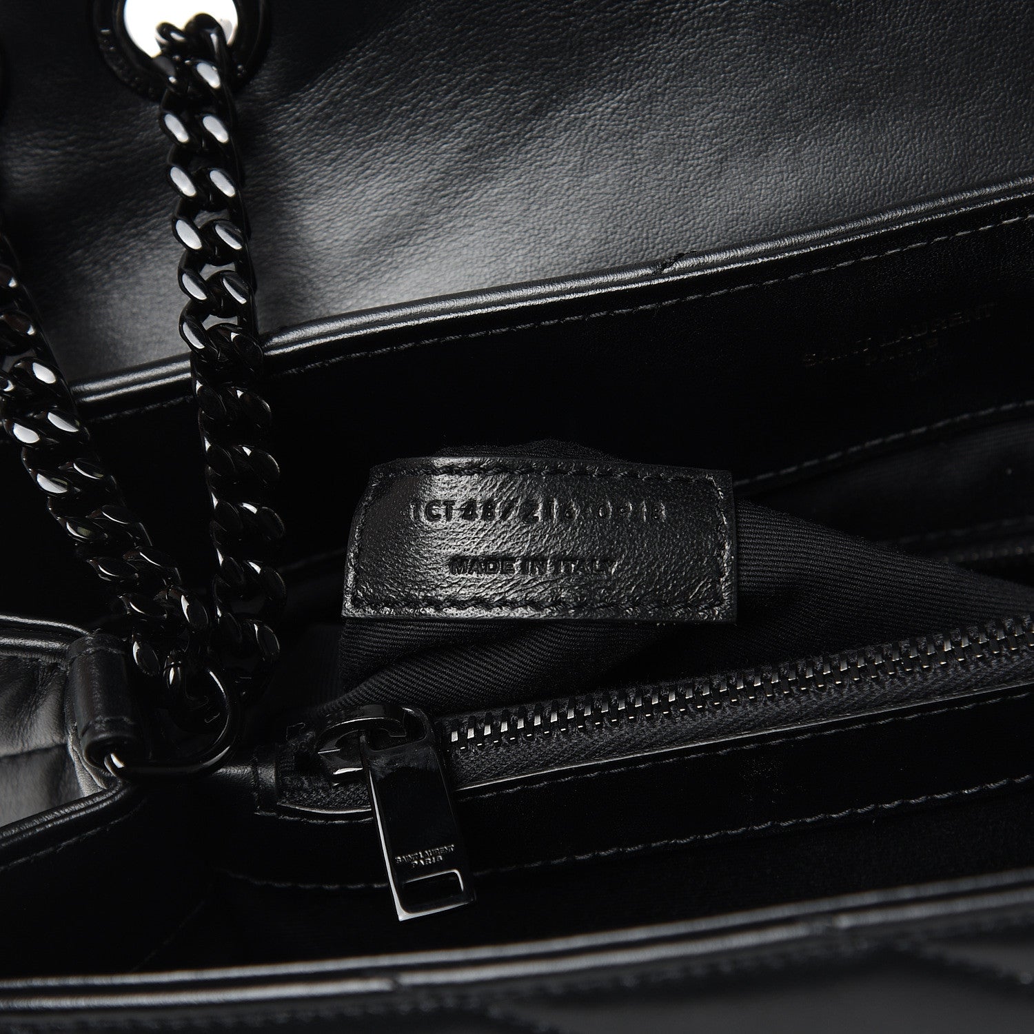 Saint Laurent Calfskin Y Quilted Monogram Medium Loulou Chain Satchel Black 8 of 11