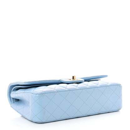 Chanel Iridescent Lambskin Quilted Medium Double Flap Light Blue 4 of 14