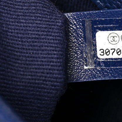 Chanel Grained Calfskin Small Stitched Flap Navy Blue 7 of 11
