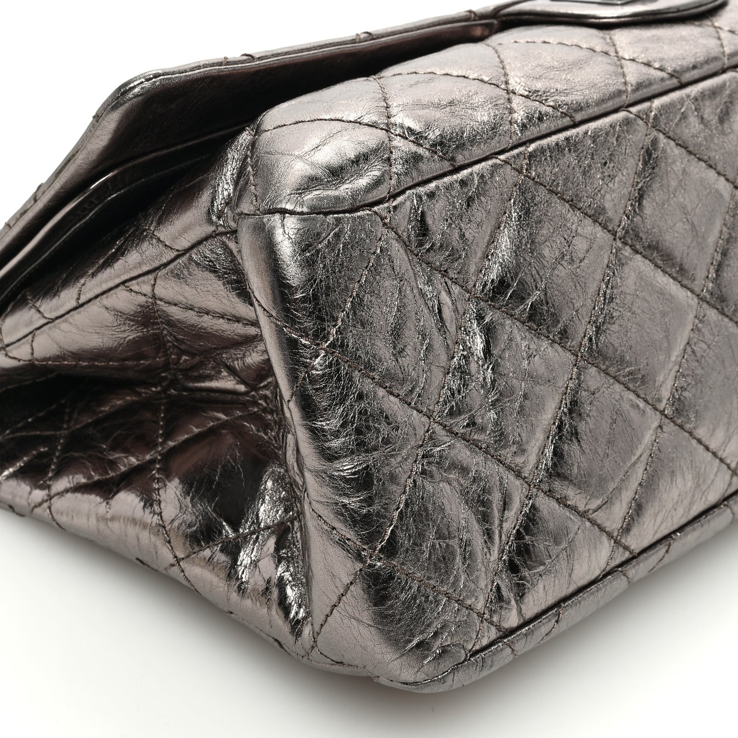 Metallic Aged Calfskin Quilted 2.55 Reissue 228 Flap Pewter