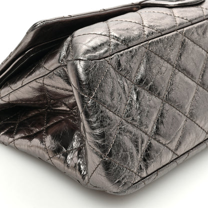 Chanel Metallic Aged Calfskin Quilted 2.55 Reissue 228 Flap Pewter 9 of 10