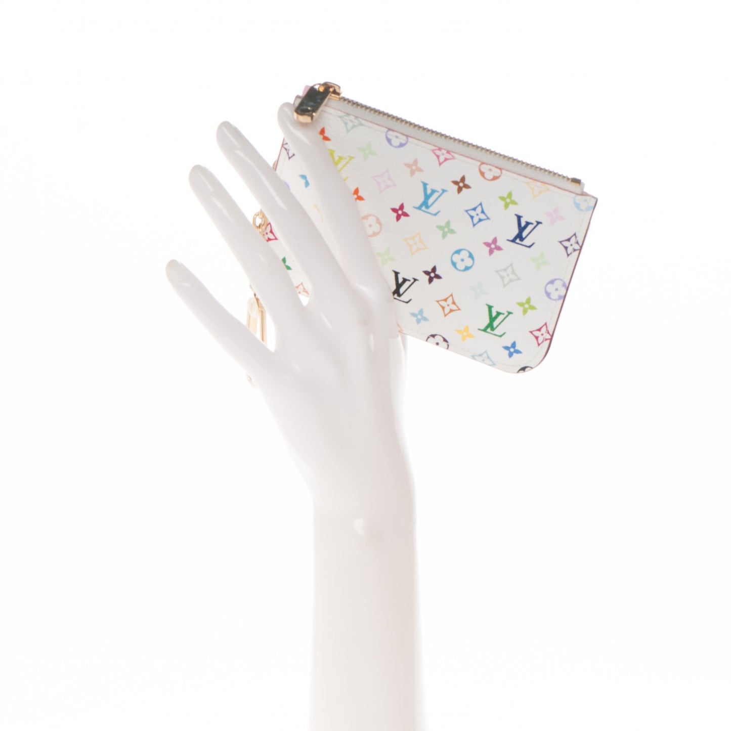 Monogram Multicolor Key Pouch White Litchi