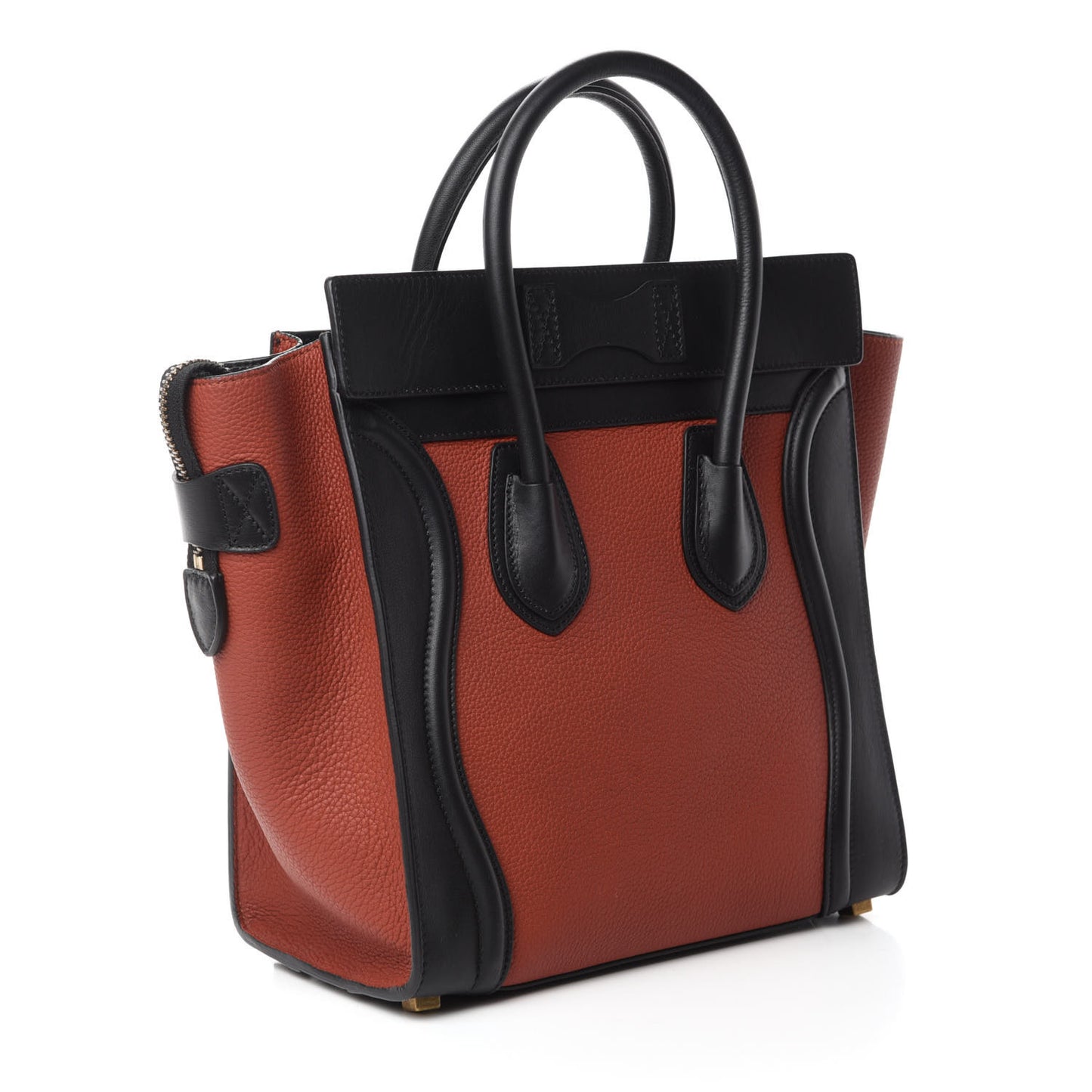 Drummed Calfskin Bi-Color Micro Luggage