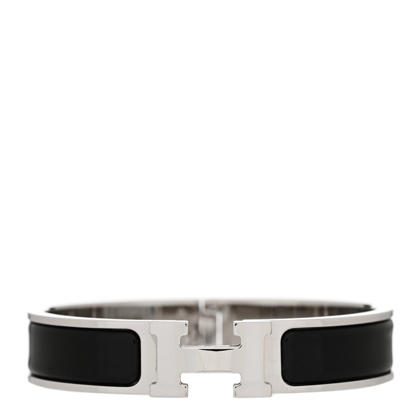 Enamel Narrow Clic Clac H Bracelet PM Black