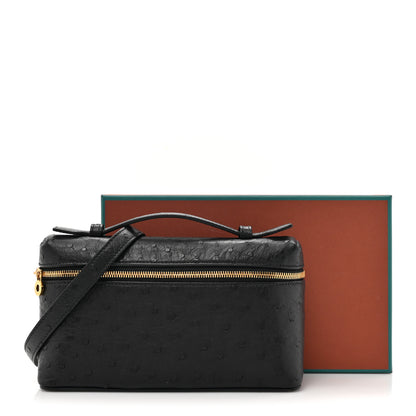 Loro Piana Ostrich L19 Extra Pocket Pouch Black 12 of 12