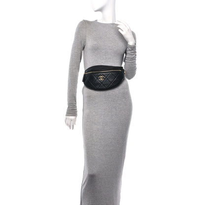 Chanel Lambskin Enamel Quilted Waist Bag Black 2 of 10