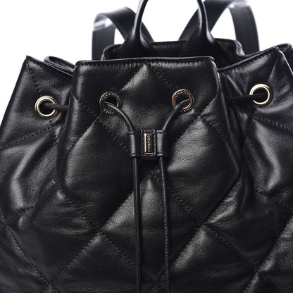 Chanel Lambskin Quilted Drawstring Backpack Black 11 of 11