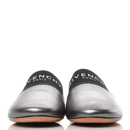 Givenchy Metallic Calfskin Bedford Logo Mule Slides 38.5 Black 2 of 8