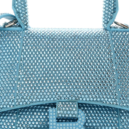 Balenciaga Strass Suede Hourglass Top Handle Bag XS Light Blue 9 of 11