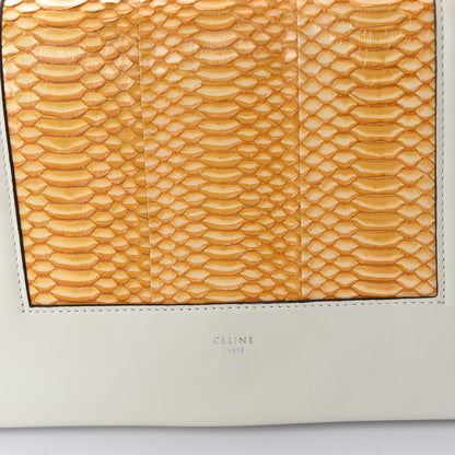 Celine Watersnake Medium Frame Shoulder Bag Beige Orange 7 of 9