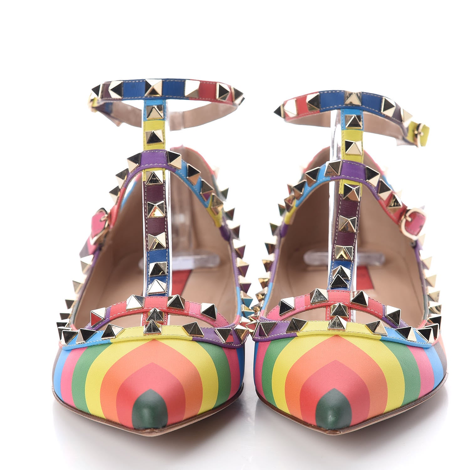 Valentino Garavani Calfskin Ballerina Rockstud Cage Ballerina Flats 39 Multicolor 2 of 7