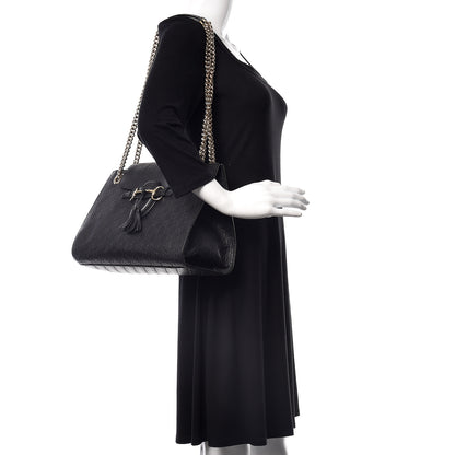 Gucci Guccissima Large Emily Chain Shoulder Bag Black 2 of 17