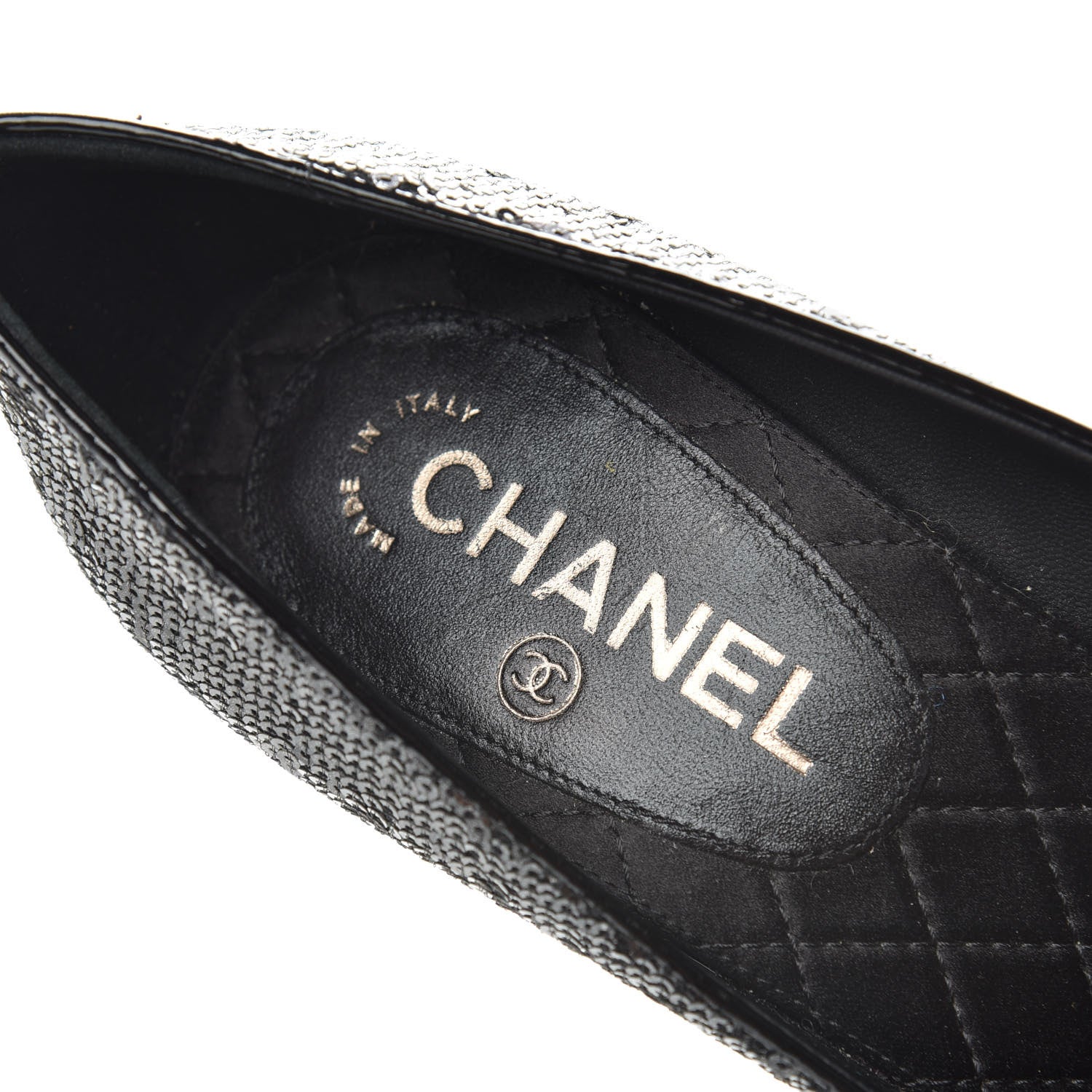 Chanel Sequin Pumps 39 Black 6 of 9