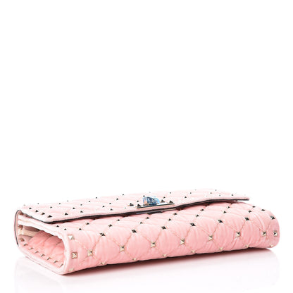 Valentino Garavani Velvet Rockstud Spike Wallet on Chain Water Rose 4 of 11