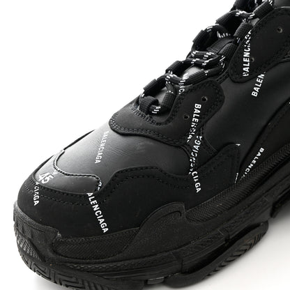 Balenciaga Technical Fabric Allover Logo Mens Triple S Sneakers 45 Black White 10 of 11