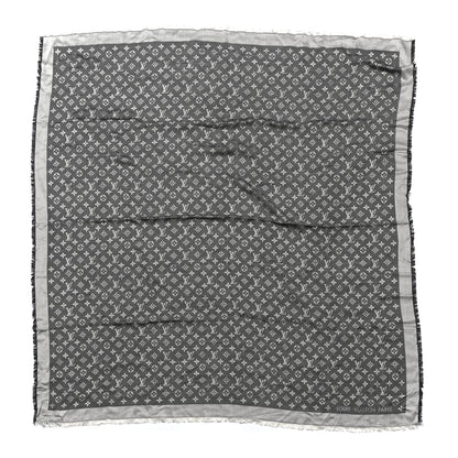 Louis Vuitton Silk Wool Monogram Denim Shawl Black 1 of 4