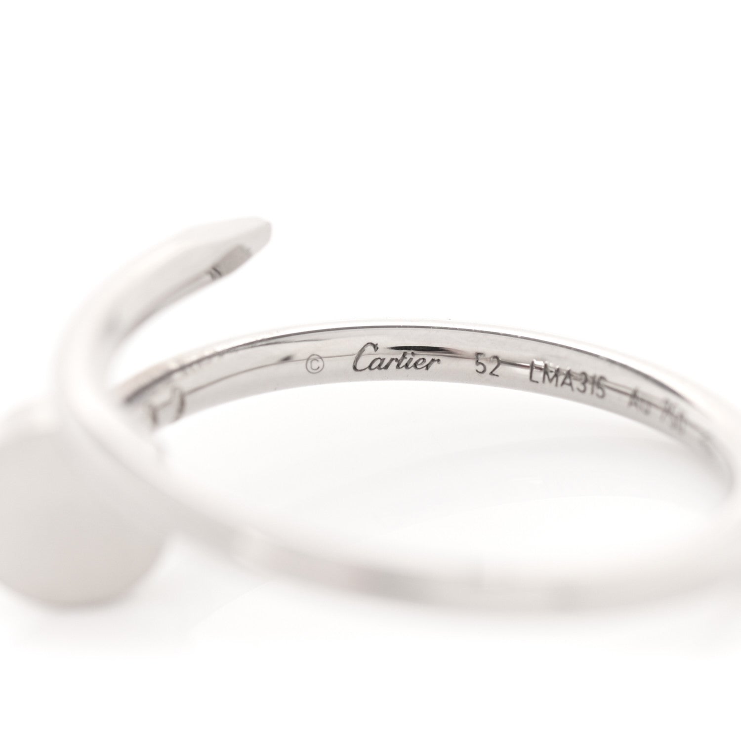Cartier 18K White Gold Small Juste Un Clou Ring 52 6 4 of 6