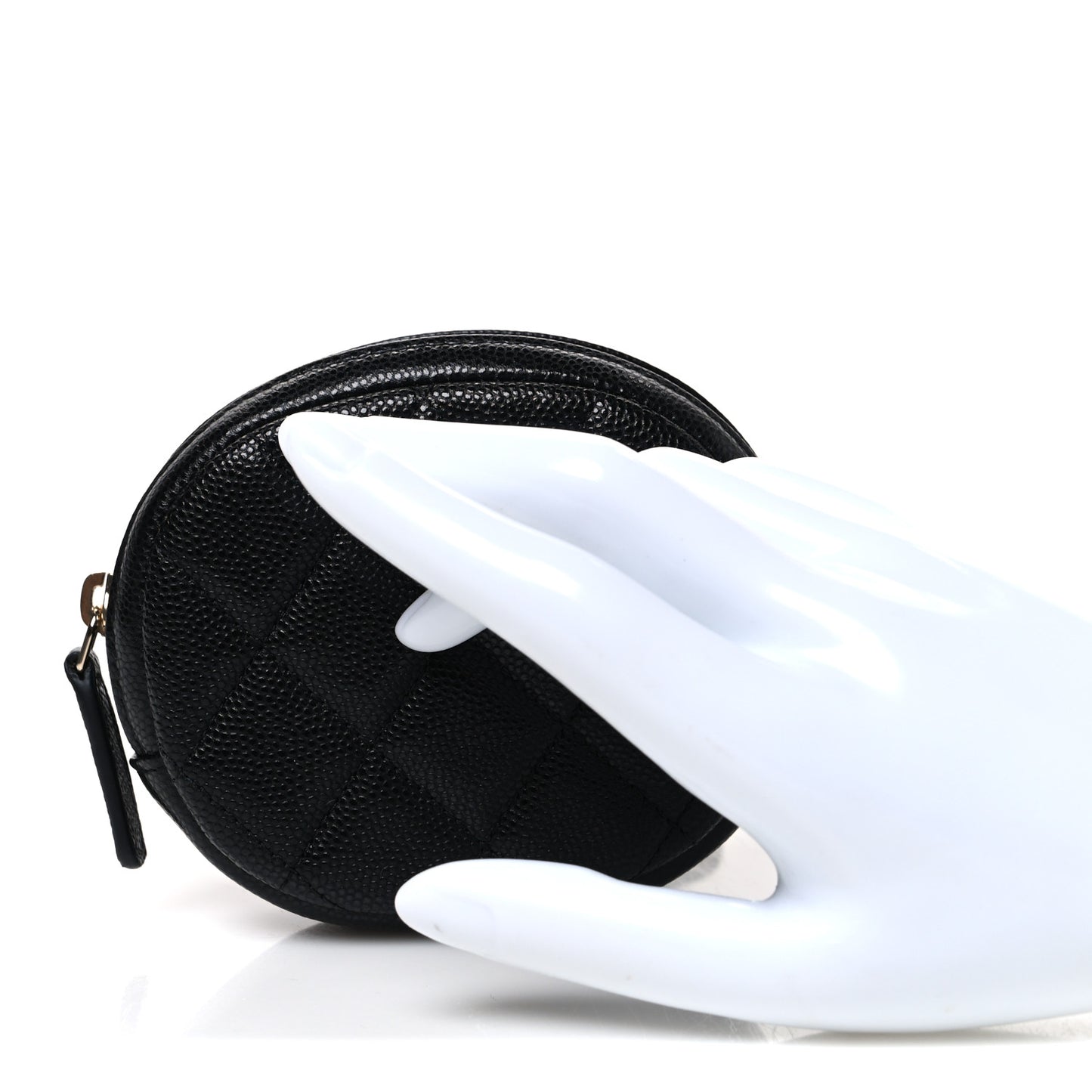 Caviar Quilted Zip Around Classic Coin Purse Black