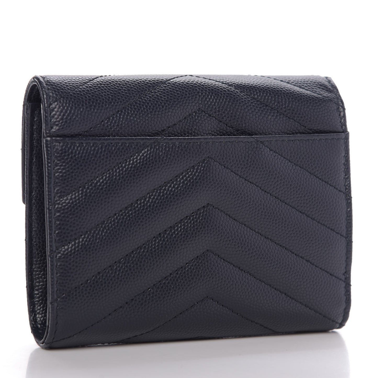Grain De Poudre Matelasse Chevron Small Monogram Envelope Wallet Navy