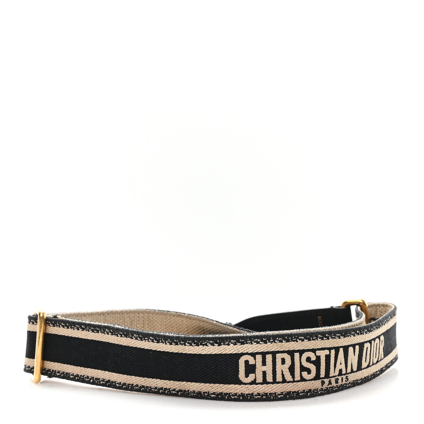 Canvas Embroidered Adjustable Shoulder Strap Black