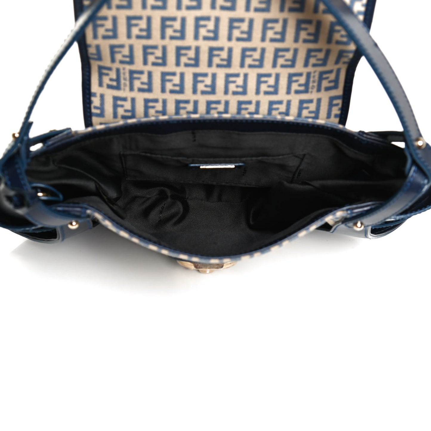 Zucchino Cuoio Ingrassato Shoulder Bag Beige Blue
