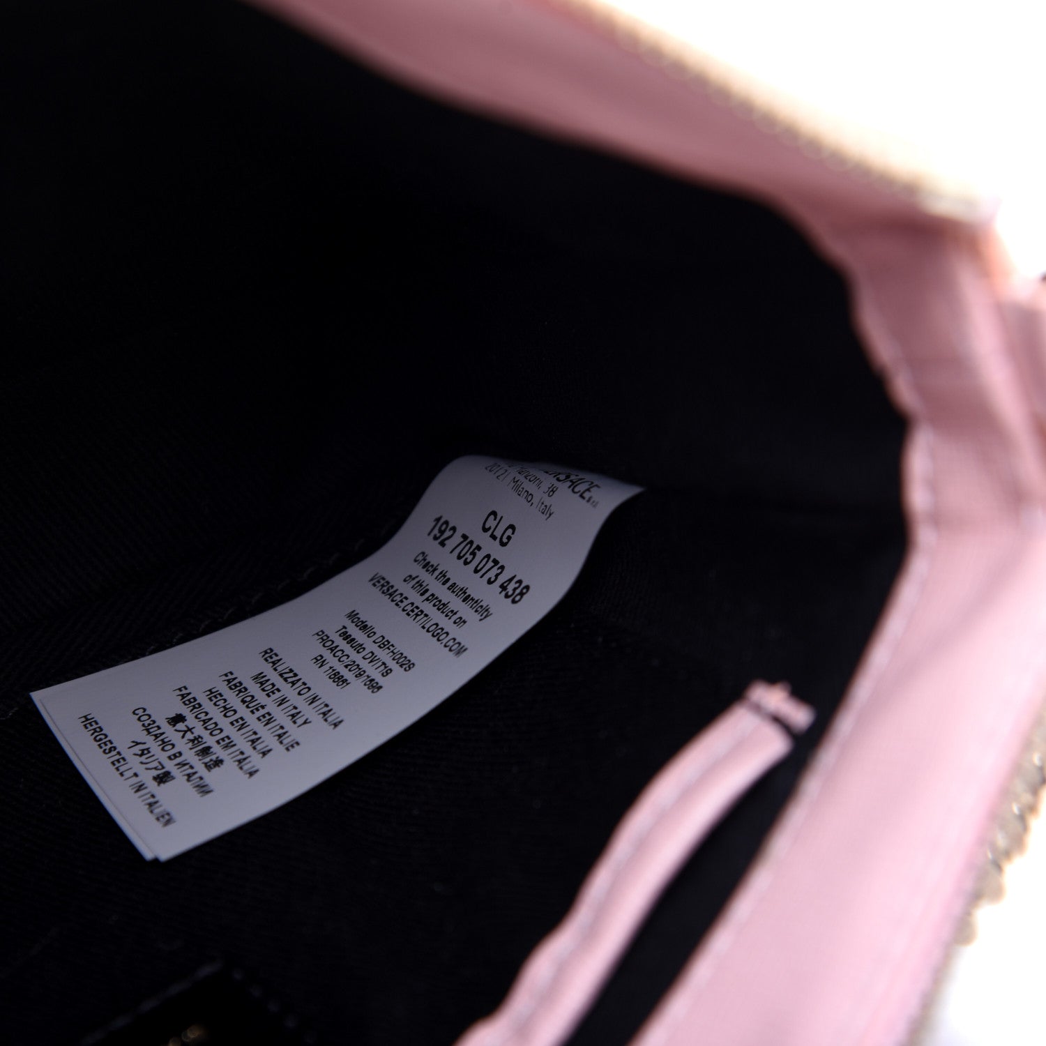 Versace Saffiano Calfskin Palazzo Chain Crossbody Light Pink 9 of 13