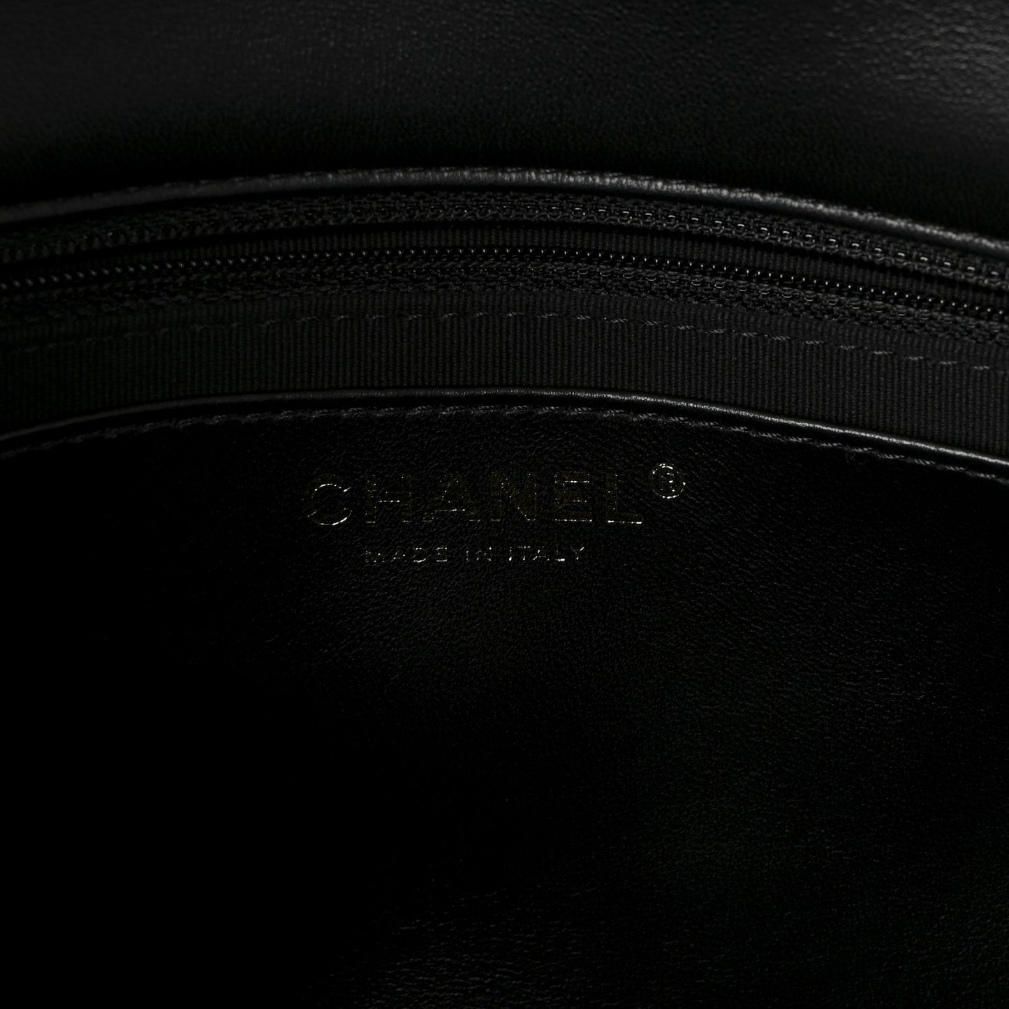 Lambskin Quilted Large CC Funky Town Flap Black