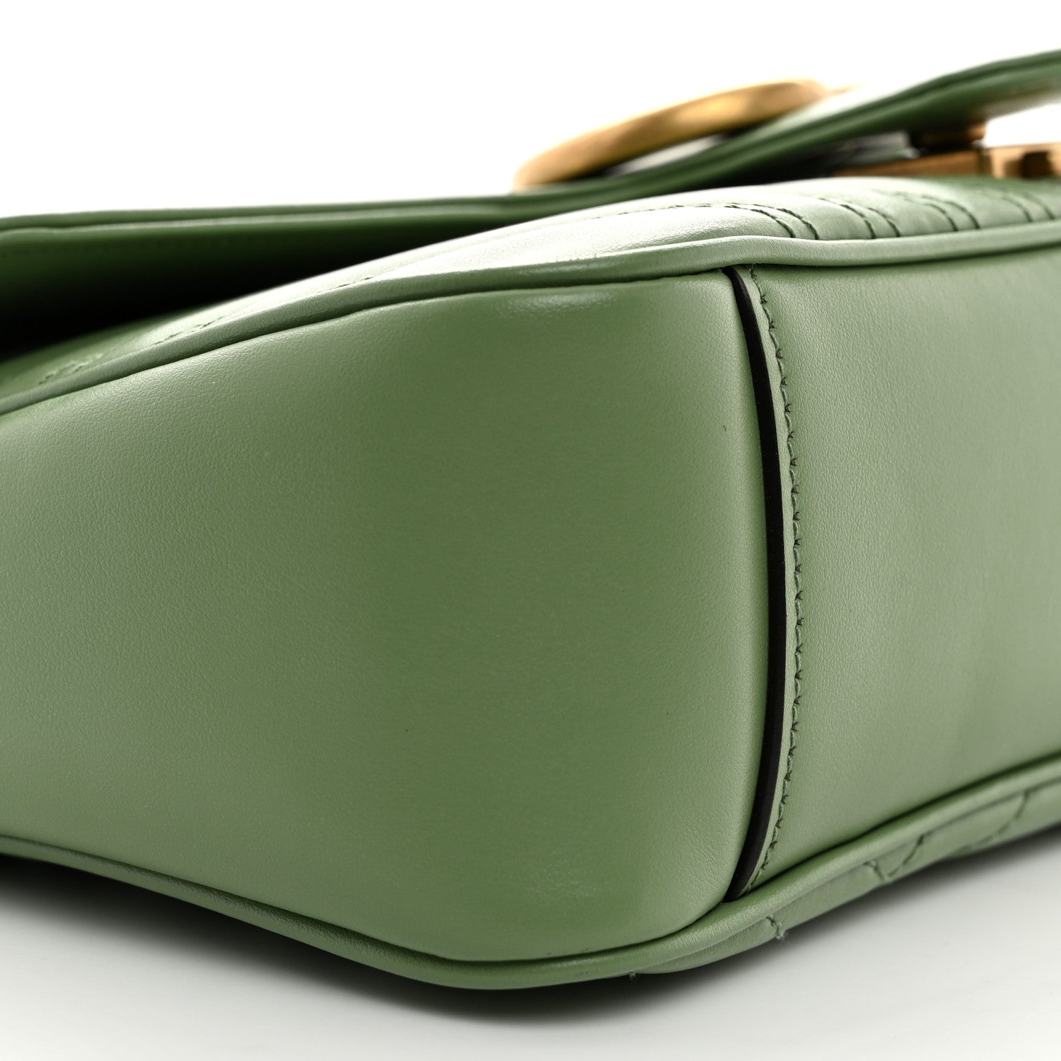Gucci Calfskin Matelasse Small GG Marmont Shoulder Bag Salamander Green 8 of 9