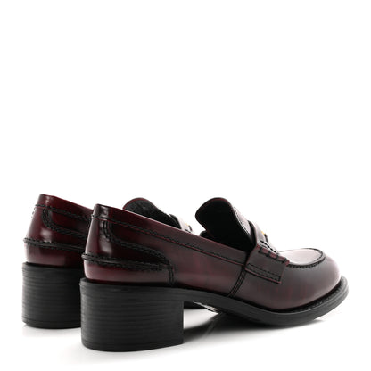 Miu Miu Spazzolato Fume Penny Platform Loafers 39 Porpora 5 of 10