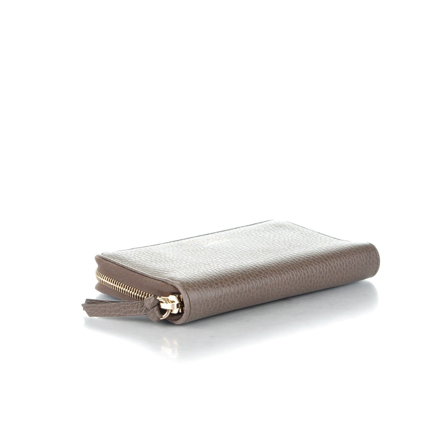 Gucci Dollar Calfskin Bi-Color Medium Swing Zip Around Wallet Grey Field Soft Pink 4 of 7