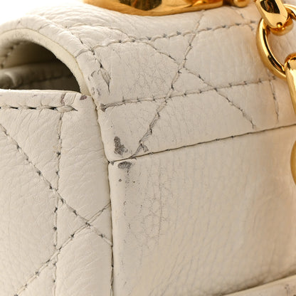 Christian Dior Calfskin Cannage Small Caro Bag Ivory 13 of 14