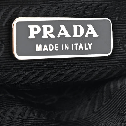 Prada Tessuto Nylon Saffiano Impunturato Quilted Barrel Pochette Black 6 of 14