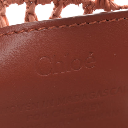 Chloe Raffia Calfskin Mini Summer Banana Tote Summery Beige 6 of 11