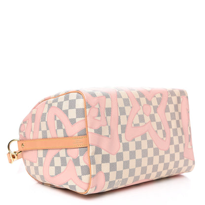 Louis Vuitton Damier Azur Tahitienne Speedy Bandouliere 30 Rose Ballerine 3 of 9
