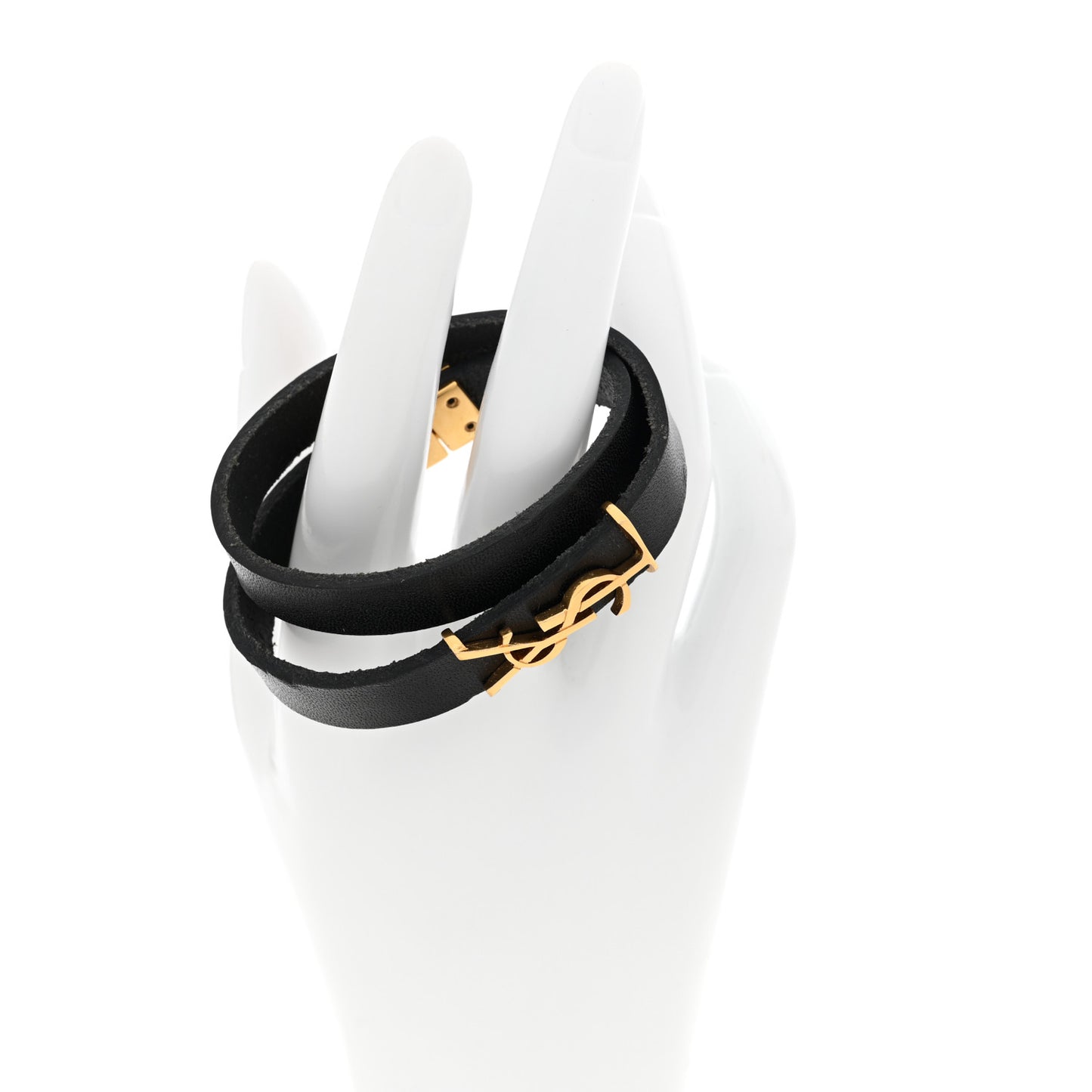 Calfskin Opyum Double Wrap Bracelet Black