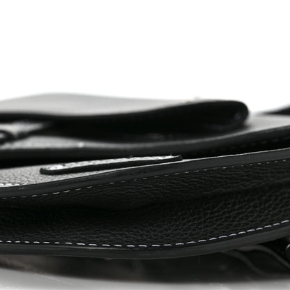Christian Dior X KAWS Grained Calfskin Saddle Pouch Black 9 of 12