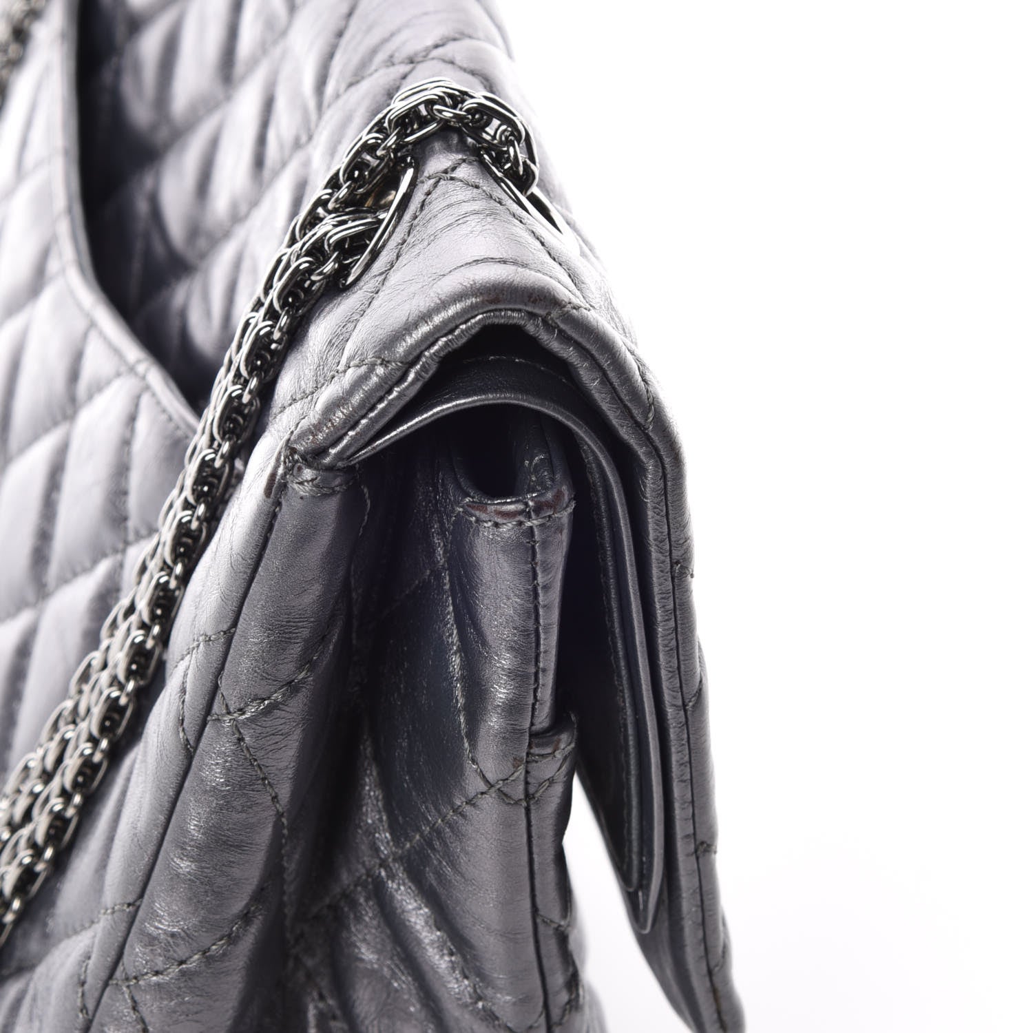 Chanel Metallic Aged Calfskin Quilted 2.55 Reissue 227 Flap Dark Silver 16 of 16