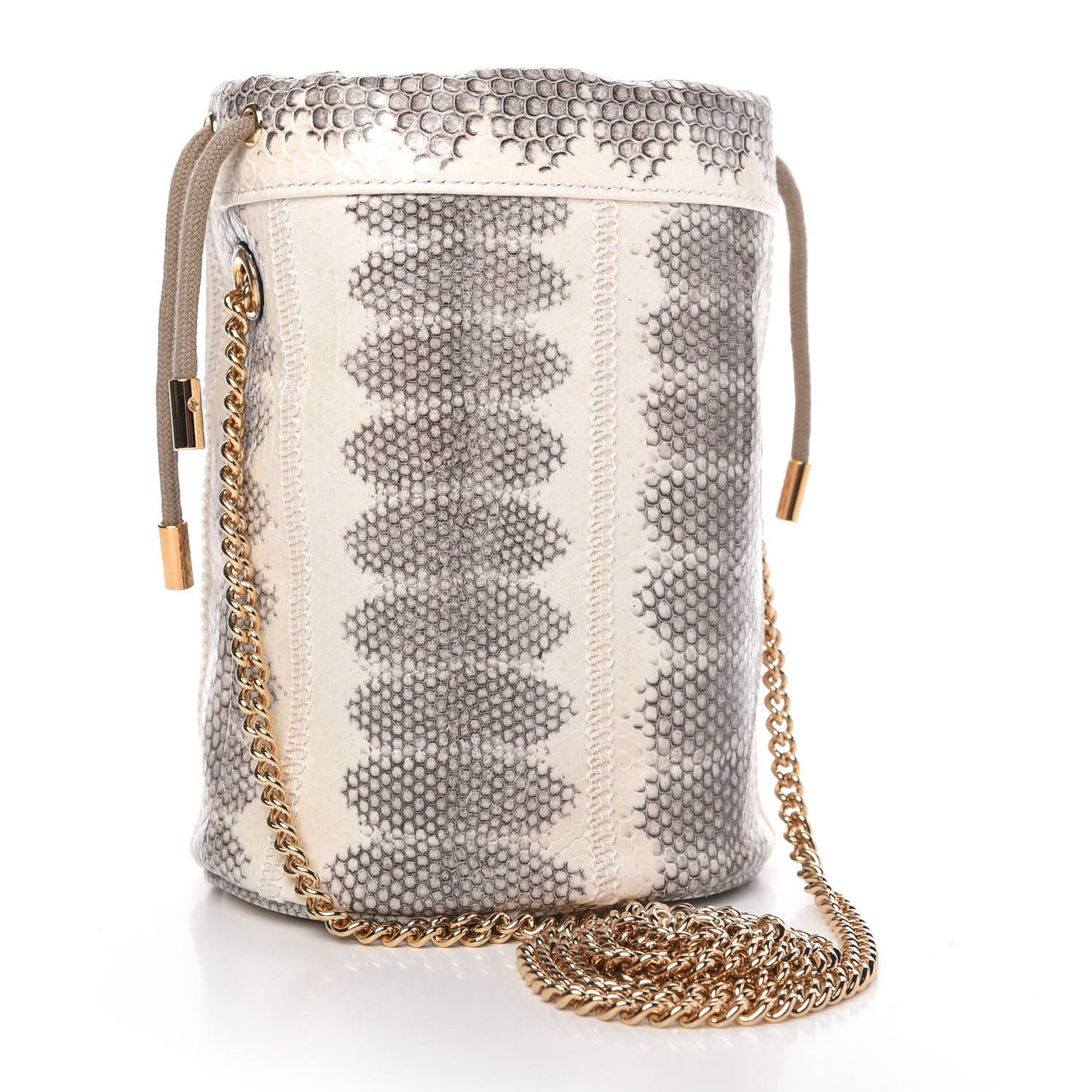 Snakeskin Mini Zumi Bucket Bag Grey