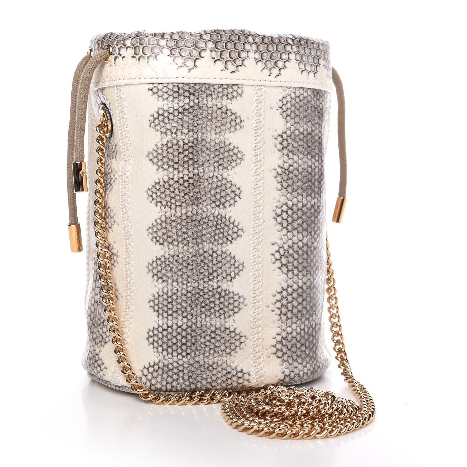Gucci Snakeskin Mini Zumi Bucket Bag Grey 3 of 10