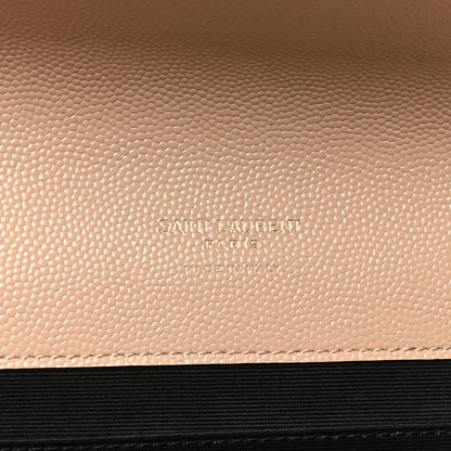 Saint Laurent Grain De Poudre Textured Mixed Matelasse Triquilt Monogram Clutch Dark Beige Dark Beige 6 of 8