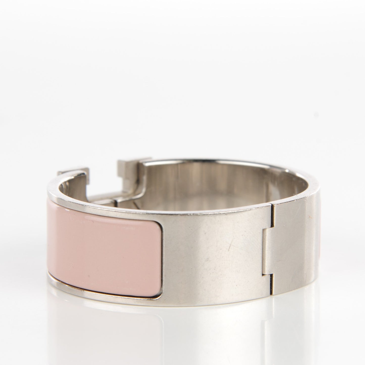 Enamel Wide Clic Clac H PM Bracelet Rose Poudre